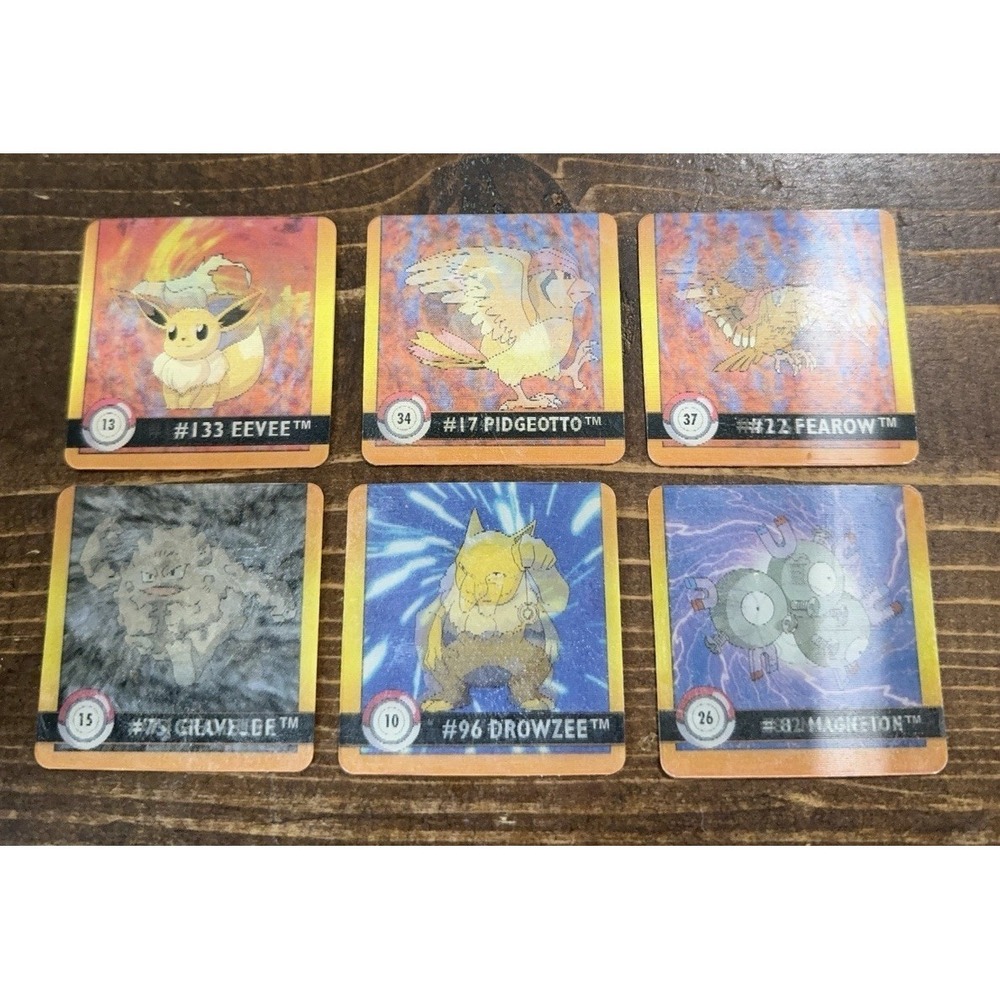 1999 Artbox Pokemon Action Flipz Premier Edition Cards Vintage Lot of 6 Exc Cond